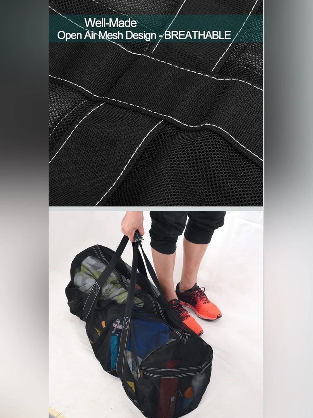 Bulex Mesh Dive Bag Black Beach Duffel Bag XXL